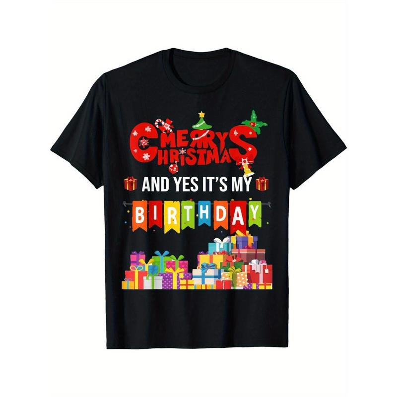 Funny Merry Christmas Yes It's My Birthday Party Mens T Shirt made in usa Hoodie, Sweatshirt | TeeBloomCo.com