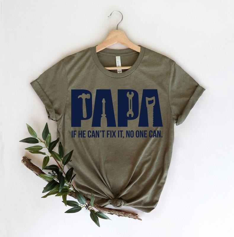 Funny Papa Birthday Shirt,Fixer of Things Shirt,Papa Tools Shirt,Papa Shirt,Papa can fix it tool box Shirt,Father's Day...