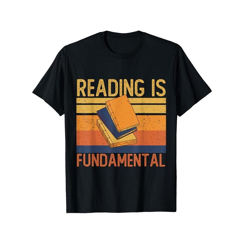 Funny Reading is Fundamental Shirts Reading Book Lovers A Short Sleeve Shirt Christmas Gifts for Family and Friends,...