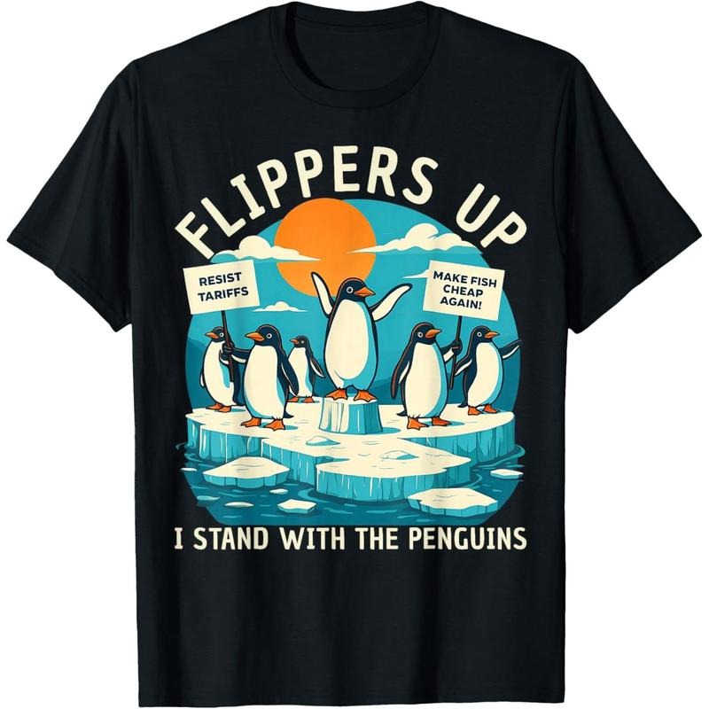 Funny Resist Penguins Protest Against Tariffs T-Shirt Hoodie, Sweatshirt | TeeBloomCo.com
