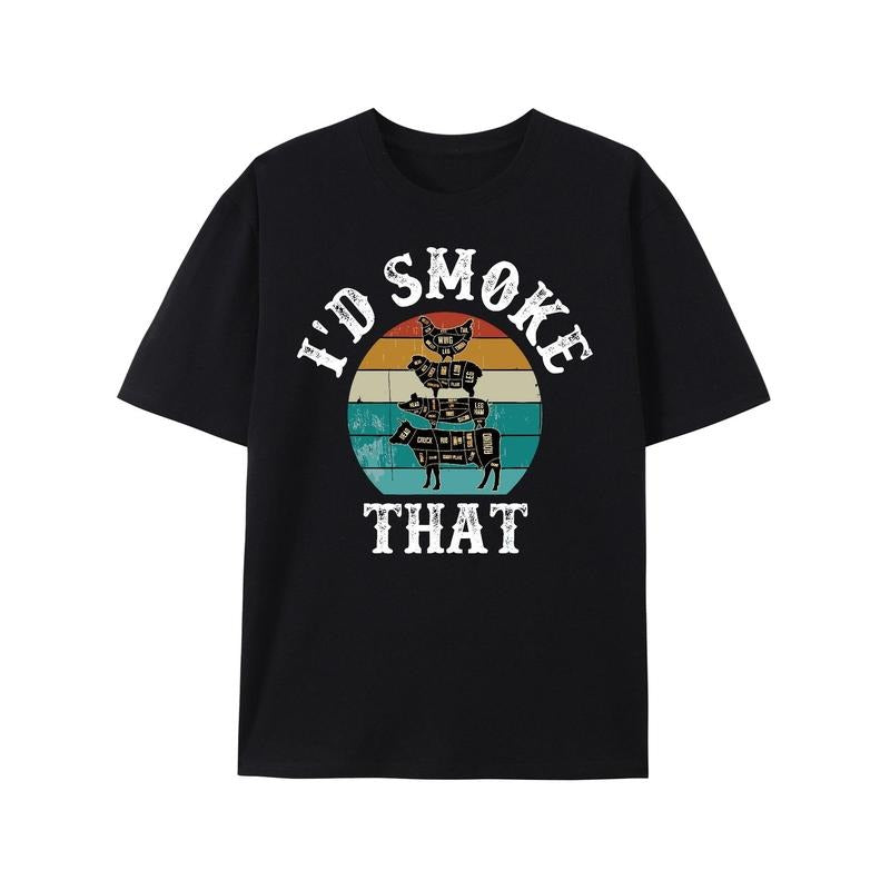 Funny Retro BBQ Party Smoker Chef Dad Gift - I'd Smoke That T-Shirt made in usastyle{n002}2 Hoodie, Sweatshirt