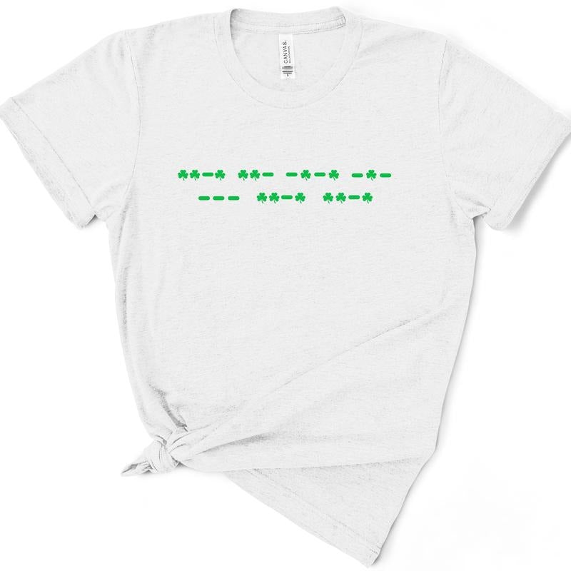 Funny Shamrock F*ck Off Morse Code TShirt Hoodie, Sweatshirt | TeeBloomCo.com