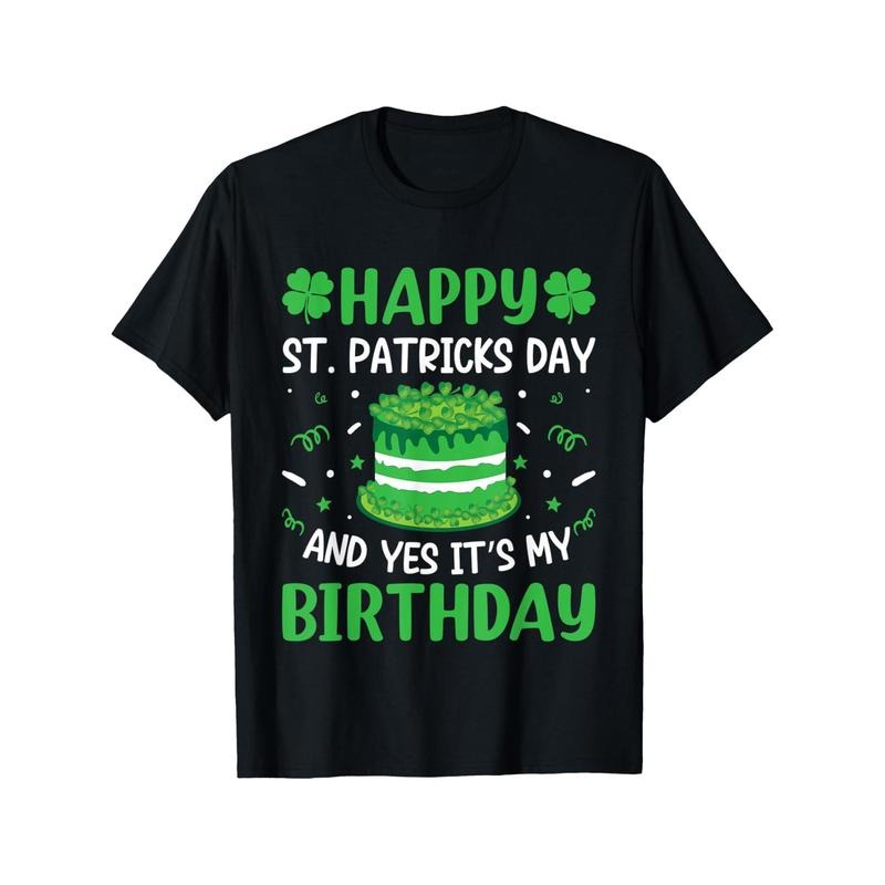 Funny Shamrock Happy St-Patrick Day T-Shirt Cool Men'S Heat Transfer T-shirt, Funny pattern, Casual and comfortable round...
