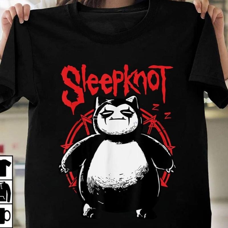 Funny Slipknot Sleepknot Snorlax T-Shirt Metal Band Shirt Cotton Graphic Tee Hoodie, Sweatshirt | TeeBloomCo.com