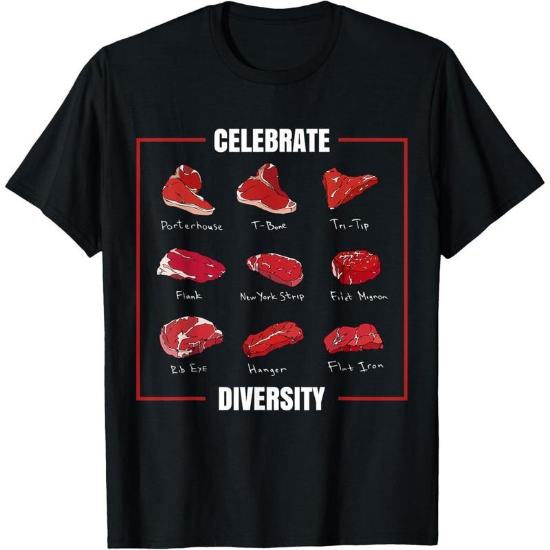 Funny Steak Shirt Celebrate Diversity Types of Steak Lovers T-Shirt made in usa Hoodie, Sweatshirt | TeeBloomCo.com