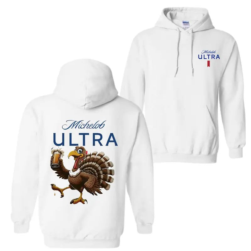 Funny Thanksgiving Turkey Basted - Michelob Ultra Hoodie, T-Shirt For Men For Women Sweatshirt | TeeBloomCo.com