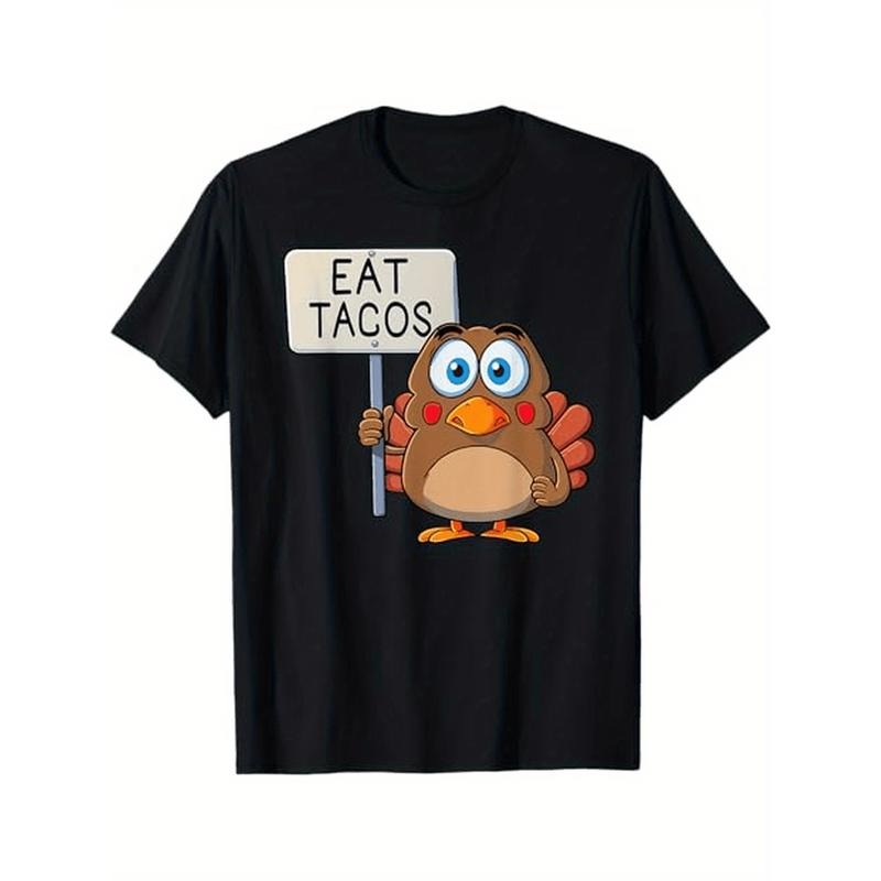 Funny Thanksgiving Turkey Eat Tacos T-Shirt Halloween Thanksgiving Christmas Gifts for Men Women Friends Family, S-XXXL,...