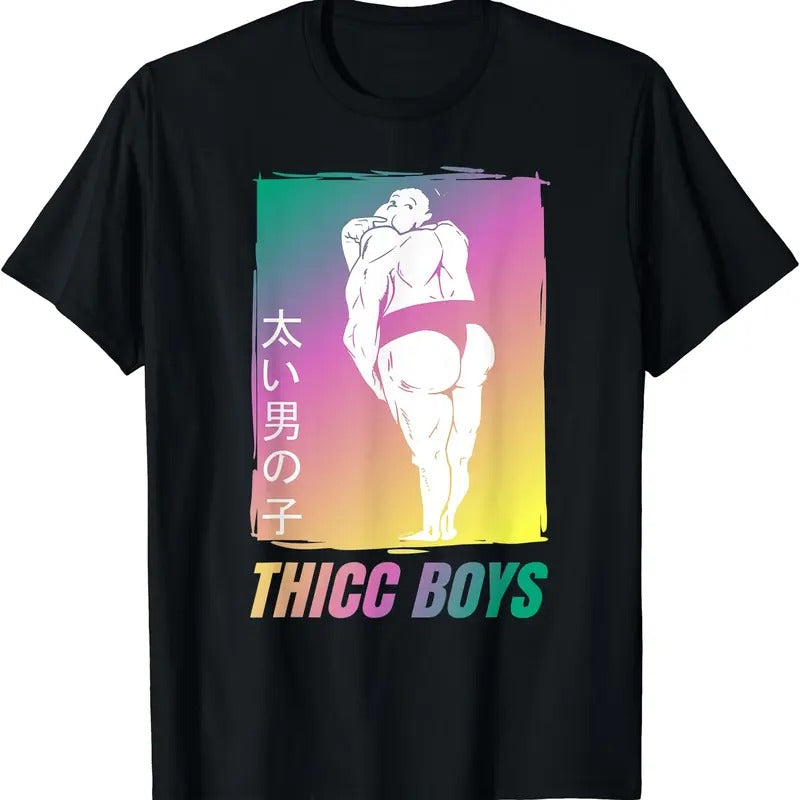 Funny Thicc Boys Squad Sumo TShirt For Anime Fans Hoodie, Sweatshirt | TeeBloomCo.com