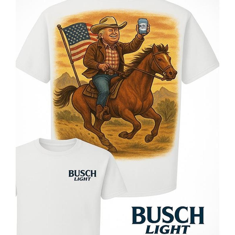 Funny Trump Riding Horse with Busch Light Shirt, Trump Make Busch Light Beer Great Again T-shirt, Gift for Dad Mom, 4th...