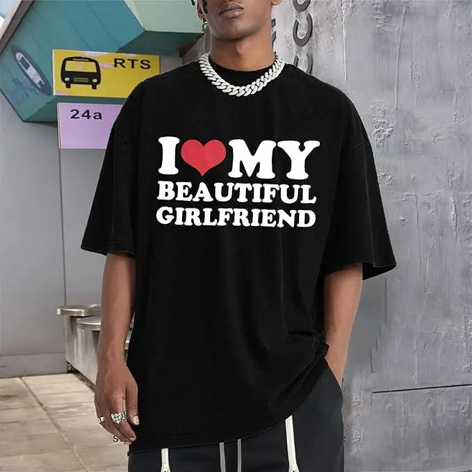 Funny Valentine Shirt, Best Gifts for Girlfriends, I Love My GF Shirt Men I Heart My Girlfriend Shirts Gf Bf Tee...