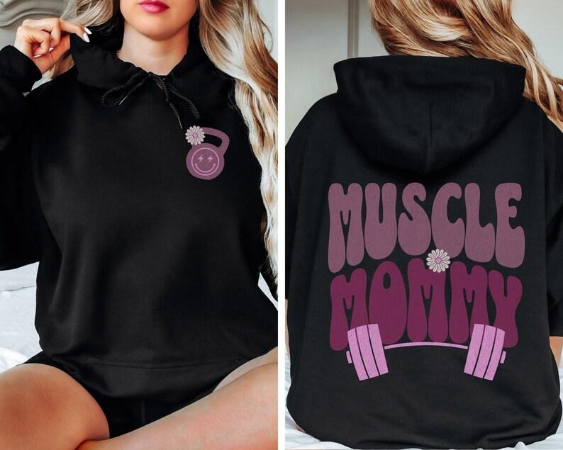Funny Women's Workout Hoodie, Pump Cover, Workout Sweatshirt, Muscle Mommy, Comfy Post Workout Hoodie, Oversized...