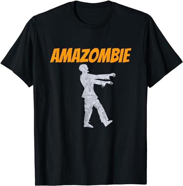 Funny Work Shirts, Amazombie Coworker Gift Associate Warehouse Zombie T-Shirt Tee Casual Cotton Hoodie, Sweatshirt