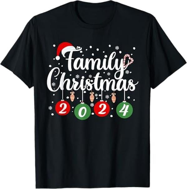 Funny Xmas Men Women Family T-Shirt, Family Christmas 2024 Xmas Holiday Pajamas Family Vacation T-Shirt