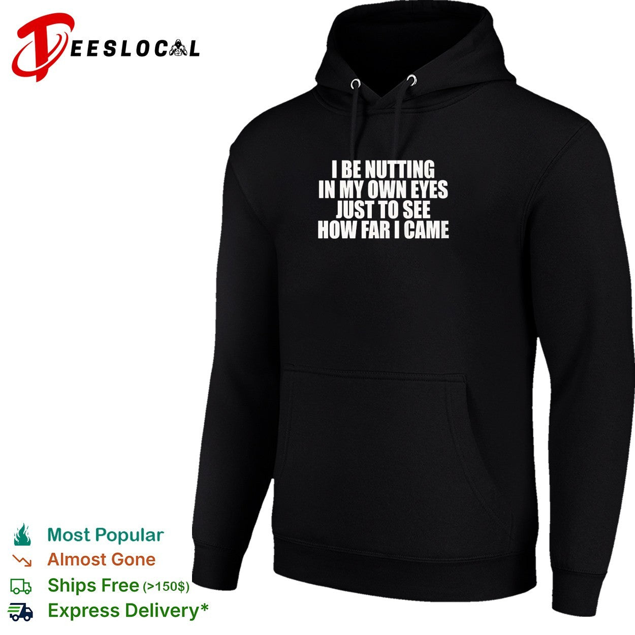 Funny adult humor bold text dark background shirt