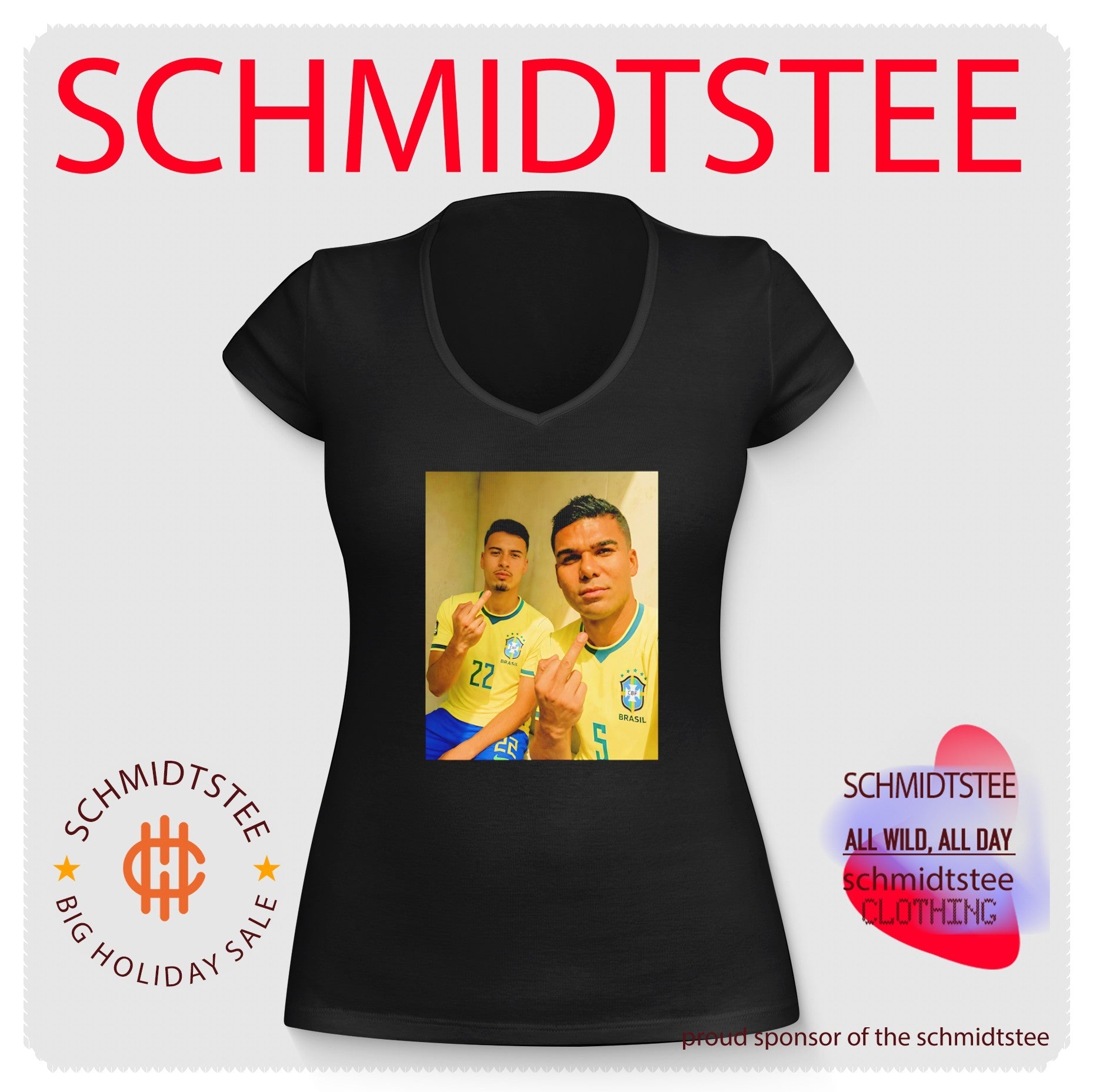 Gabriel Martinelli and Casemiro Brazil National Football Team middle finger shirt