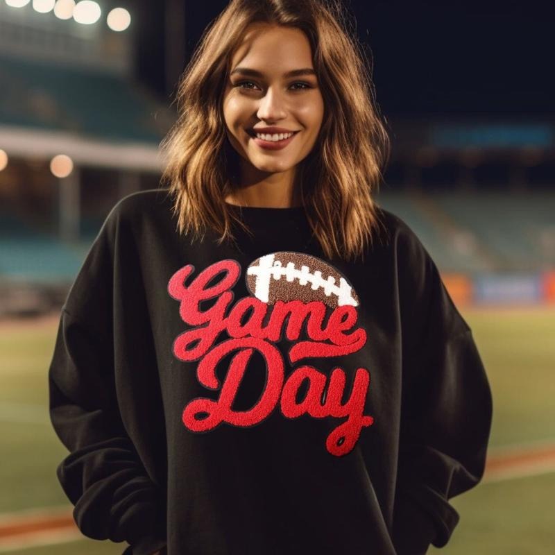 Game Day Football Crewneck Sweatshirt, Football Shirt, Unisex Sweatshirt, Gifts For Football Fan, Long Sleeve Crewneck...