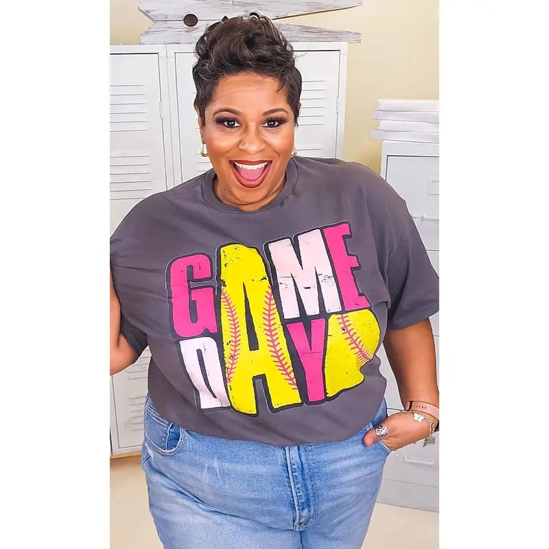 Game Day Stacked Softball Graphic T-Shirt Hoodie, Sweatshirt | TeeBloomCo.com