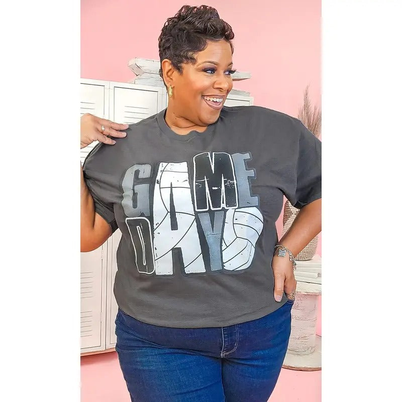 Game Day Stacked Volleyball Shirt Hoodie, Sweatshirt | TeeBloomCo.com