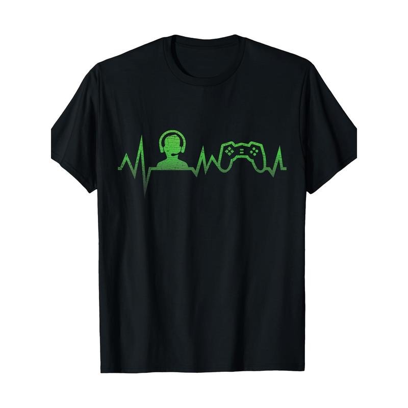 Game Graphics Video game controller Player heartbeat 100% cotton T-shirt Made in USA Hoodie, Sweatshirt | TeeBloomCo.com