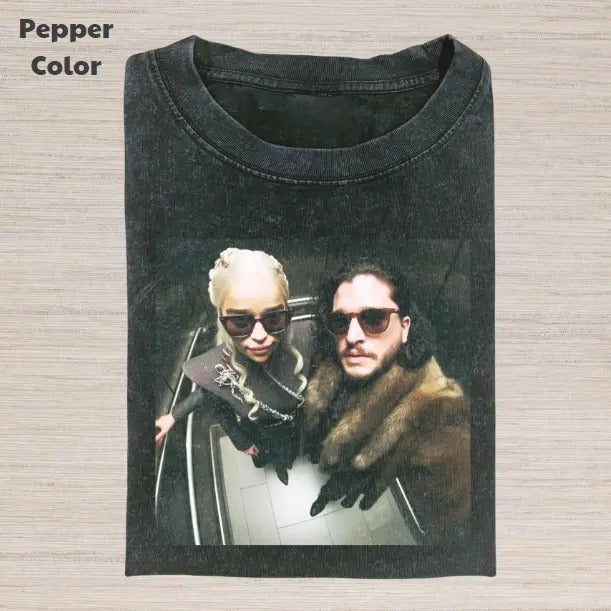 Game of Thrones Vintage Graphic Tee, Daenerys Targaryen X Jon Snow T-Shirt, TV Series Tee, Unisex Meme Cringe Funny Dumb...