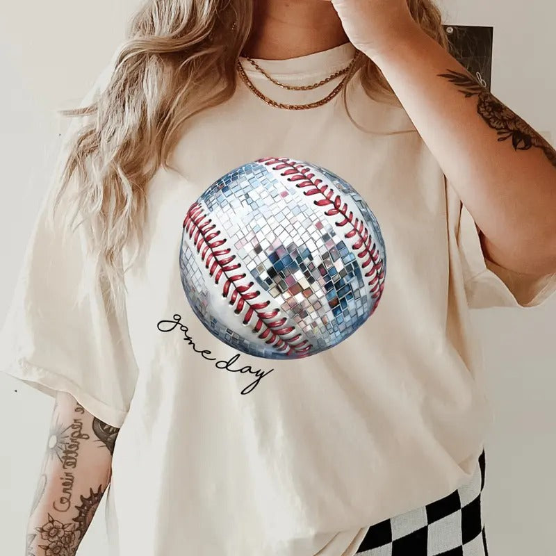 Gameday Disco Baseball Shirt ~ Unisex Apparel Relaxed Fit Printed In The USA Clothing Womenswear Casual Comfort Cotton...