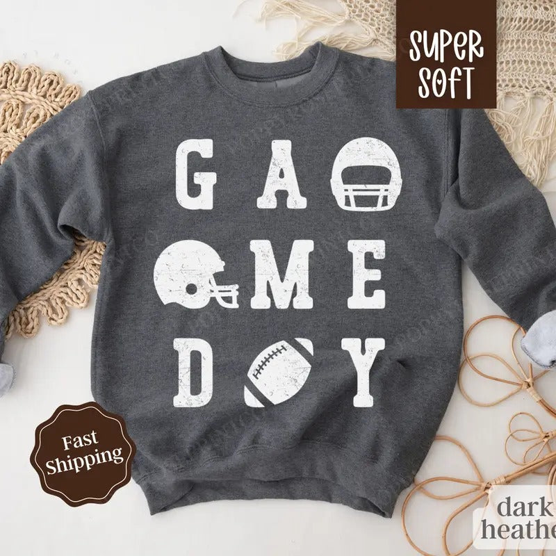 Gameday Football Sweatshirt, Game Day Football Crewneck, Womens Sweatshirt, Fall Sweater T-Shirts, Hoodie | TeeBloomCo.com