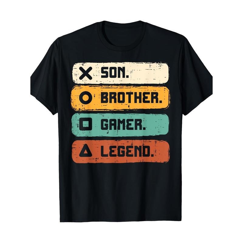 Gamer T-Shirt for Son, Brother, Teens, and Boys - Gaming Men's T-Shirts with Fun Design