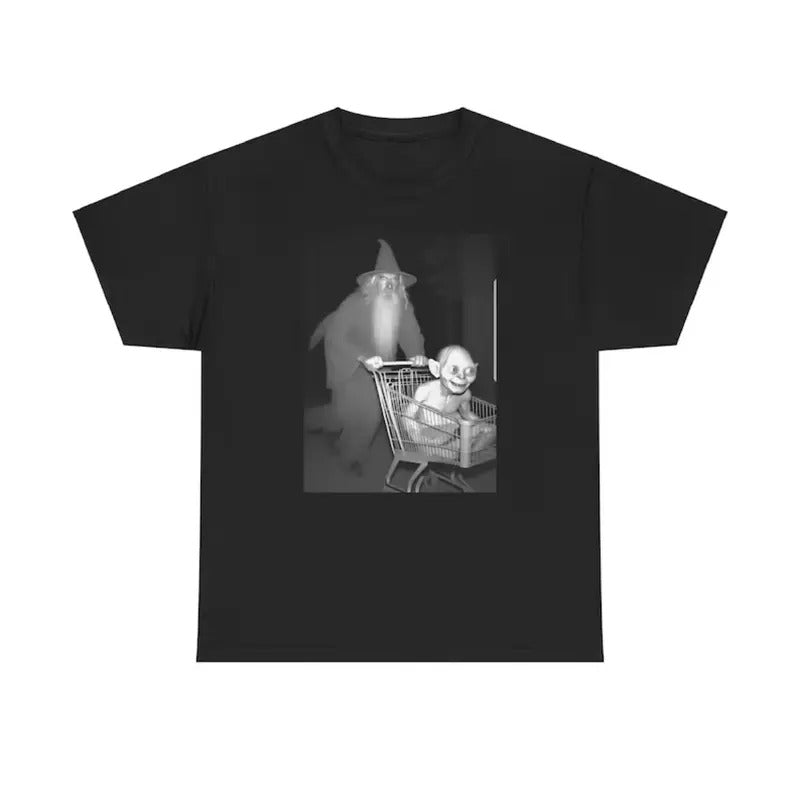 Gandalf Pushing Gollum in Shopping Cart Graphic T-Shirt, Graphic Tee,  Gift for fan, Gift for him, Gift for her Menswear...