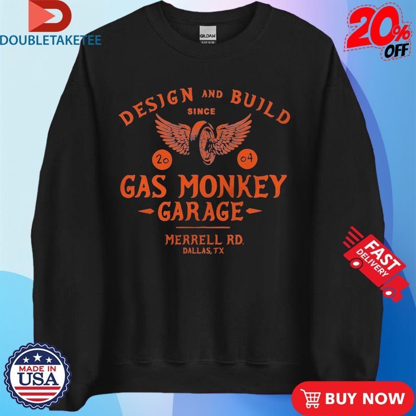 Gas Monkey Garage Design And Build Merrell RD Dallas TX Flying Monkey Shirts