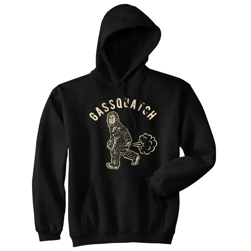 Gassquatch Unisex Hoodie Funny Fart Sasquatch Gassy Bigfoot Joke Hooded Sweatshirt Funny Hoodies Funny Funny Adult Humor...