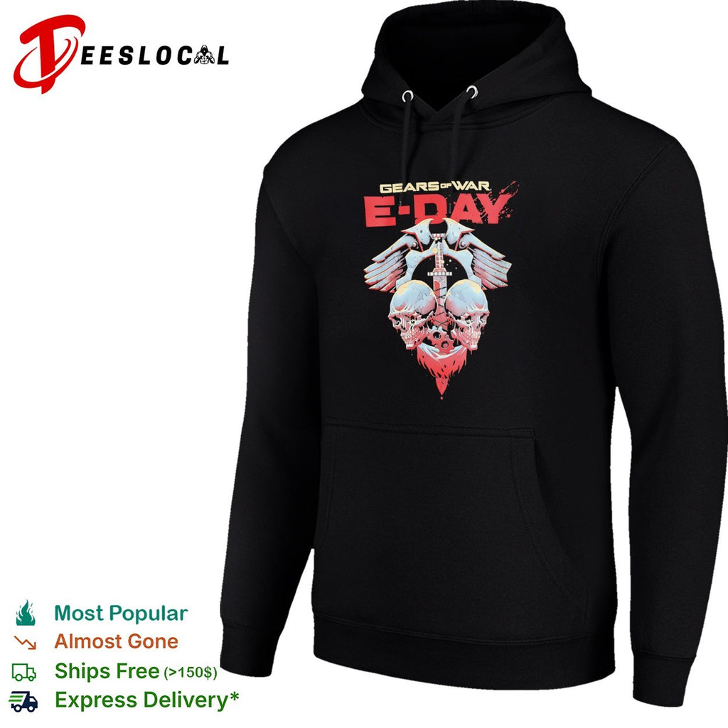 Gears of War E-Day skull sword cog wings logo shirt