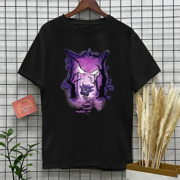 Gengar T-Shirt, Halloween Shirt Japanese Cartoon Art Shirt Shirt Gifts For Men Women Hoodie, Sweatshirt | TeeBloomCo.com