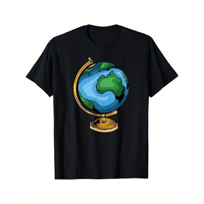 Geography Teacher printed men's cotton crew neck Printed T-shirt Short sleeve comfortable T-shirt Loose casual top...