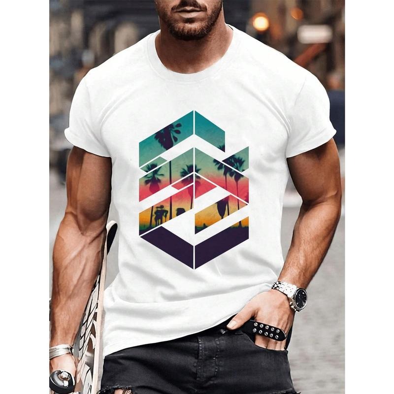 Geometric Sunset Beach Men's T-Shirt Made in USA Hoodie, Sweatshirt | TeeBloomCo.com
