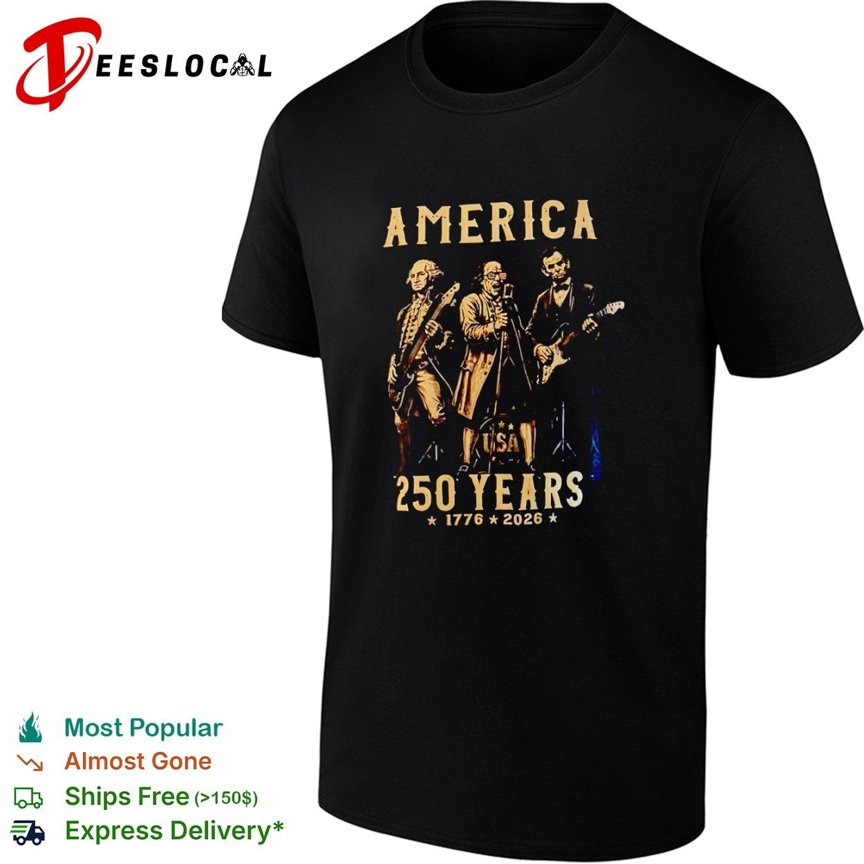 George Washington Benjamin Franklin Abraham Lincoln America 250 Years 1776 2026 shirt