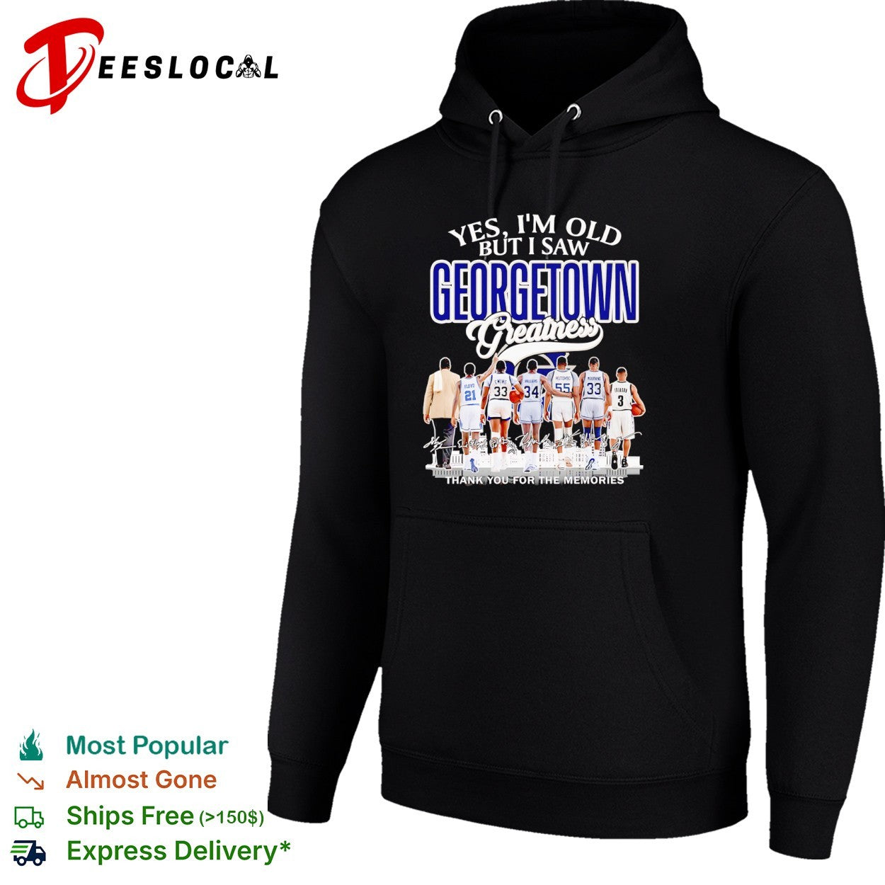 Georgetown Hoyas NBA Yes I’m Old But I Saw Georgetown Greatness thank you for the memories shirt