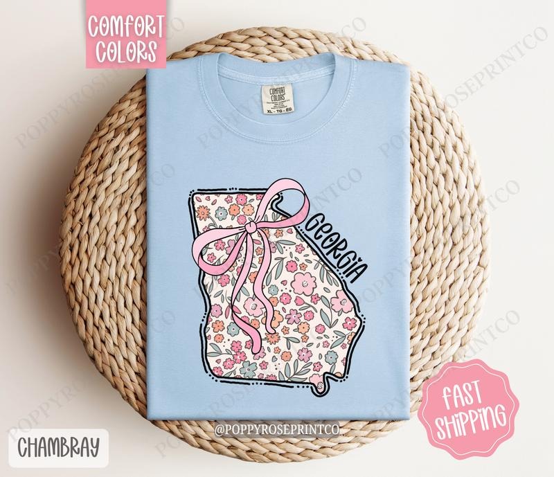 Georgia Comfort Colors State Tshirt, Cute Georgia Shirt, Georgia Tshirt, Georgia Shirt Hoodie, Sweatshirt | TeeBloomCo.com