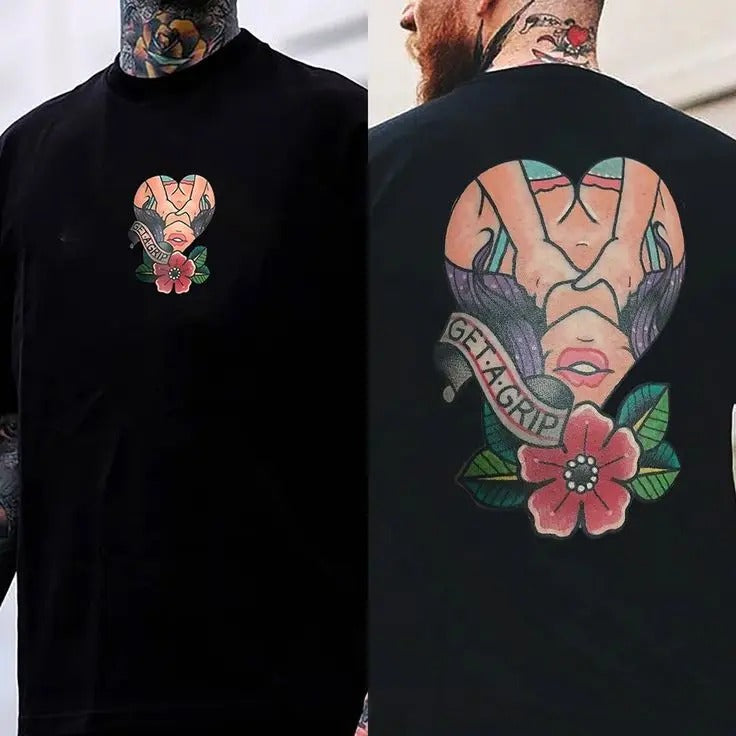 Get A Grip Floral Lady Print Men's T-shirt