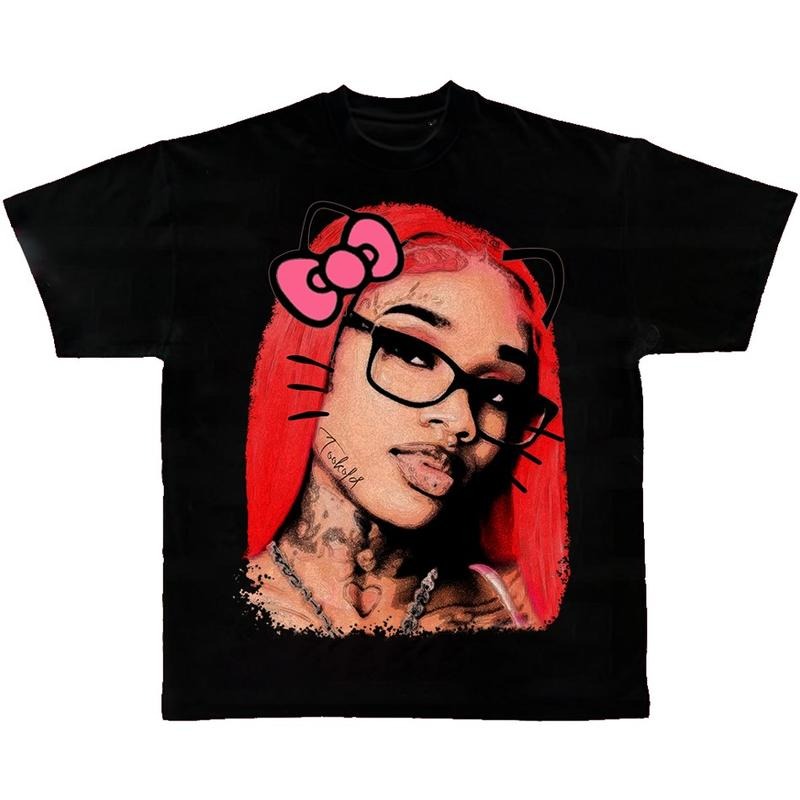 Get It Sexyy Kitty Vintage Rap Tee Big Face Hip Hop Graphic T-shirt" Hoodie, Sweatshirt | TeeBloomCo.com