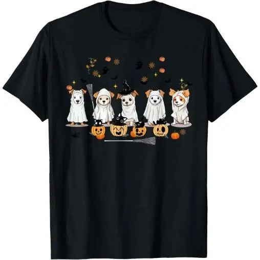 Ghost Dog Halloween Boo Ghost Lover Dog Owner Mom, Dad T-Shirt  Made in USA Hoodie, Sweatshirt | TeeBloomCo.com