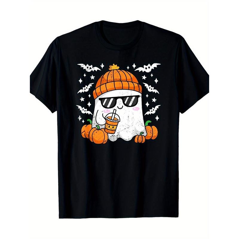 Ghost Drink coffee Fun Halloween Pumpkin Spice Lover T-shirt, men's T-shirt Made in USA Hoodie, Sweatshirt | TeeBloomCo.com