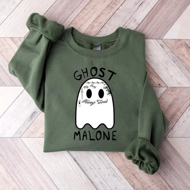 Ghost Malone Sweatshirt, Halloween Sweatshirt, Cute Ghost Sweat, Funny Halloween Crewneck, Stay Spooky, Spooky...