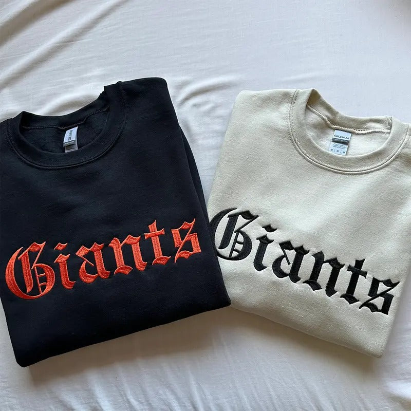 Giants Embroidered Sweatshirt Crewneck, Gifts for her, Gifts for Friends T-Shirts, Hoodie | TeeBloomCo.com