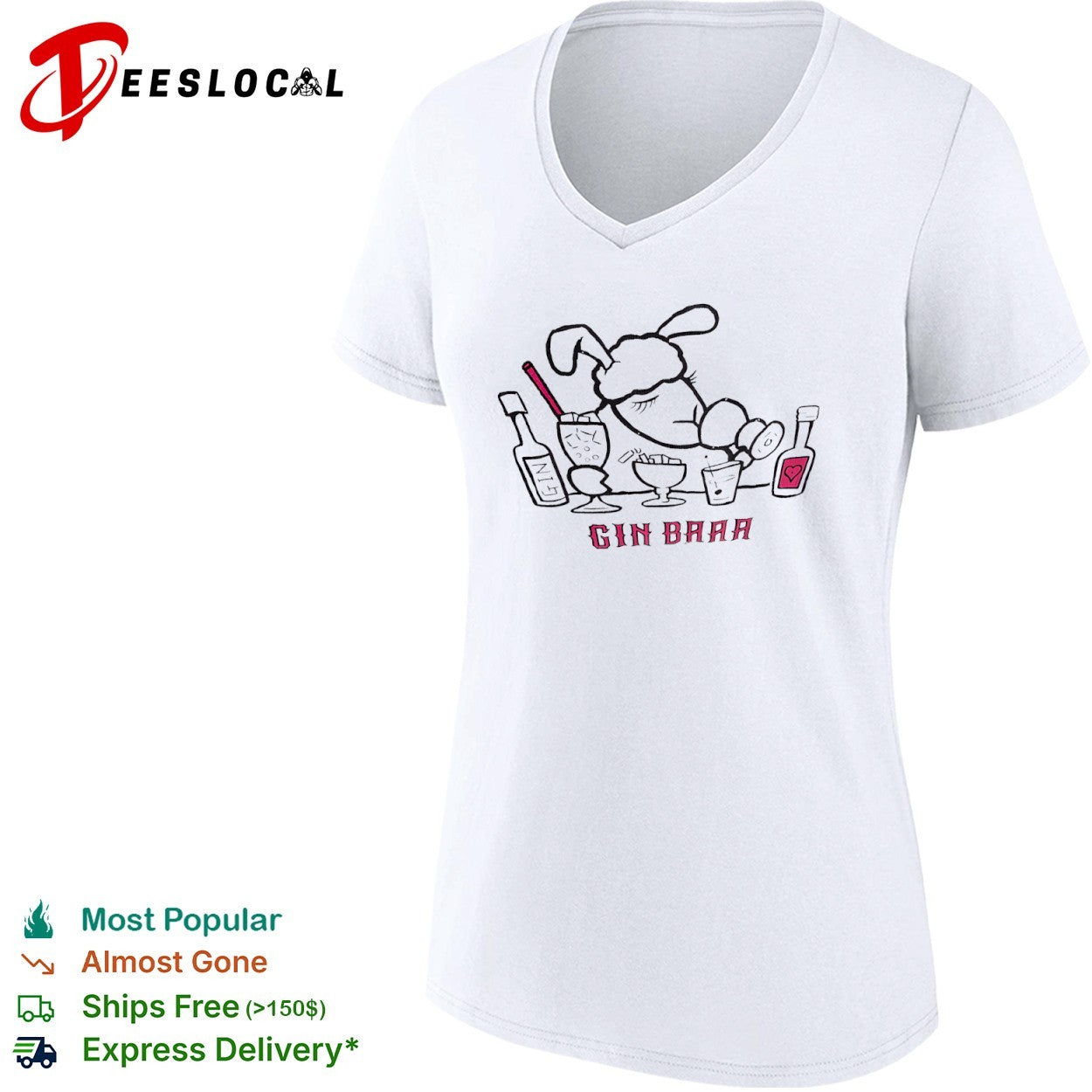 Gin Baaa Sheep Drinking Cocktails shirt