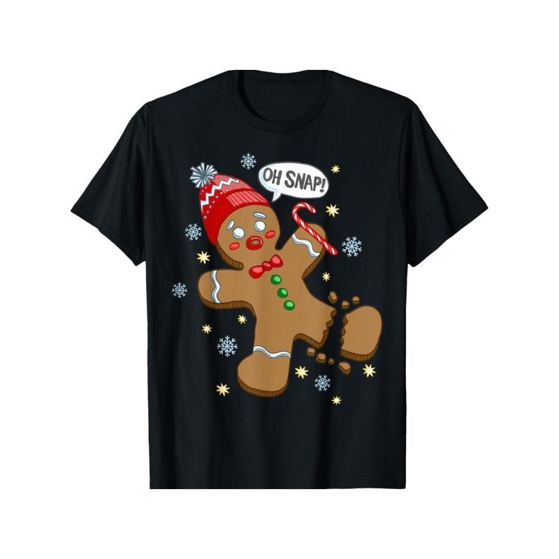Gingerbread Man Oh Snap Christmas T-Shirt made in usa Hoodie, Sweatshirt | TeeBloomCo.com