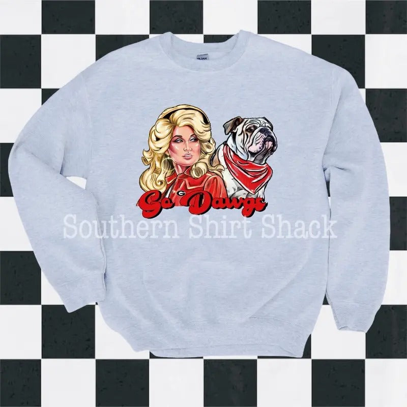 Go Dawgs Dolly Sweatshirt | Georgia Sweatshirt T-Shirts, Hoodie | TeeBloomCo.com