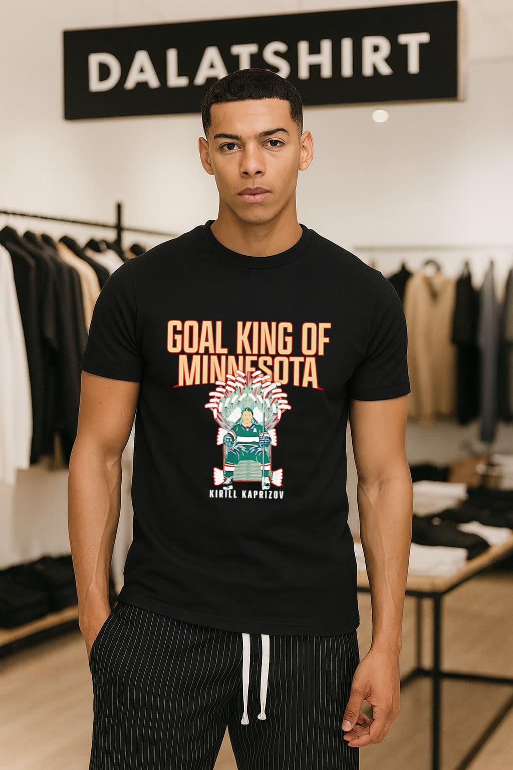 Goal King Of Minnesota Kirill Kaprizov Hockey Stick Throne shirt