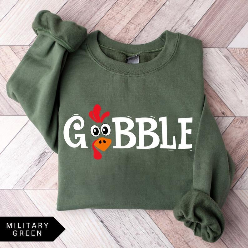 Gobble Sweatshirt, Gobble Turkey Sweatshirt, Thanksgiving Sweatshirt, Turkey Sweatshirt,Thanksgiving Hoodie,Trendy...