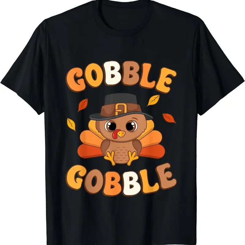 Gobble Turkey Day Happy Thanksgiving Women Toddler Girl Boy T-Shirt Hoodie, Sweatshirt | TeeBloomCo.com