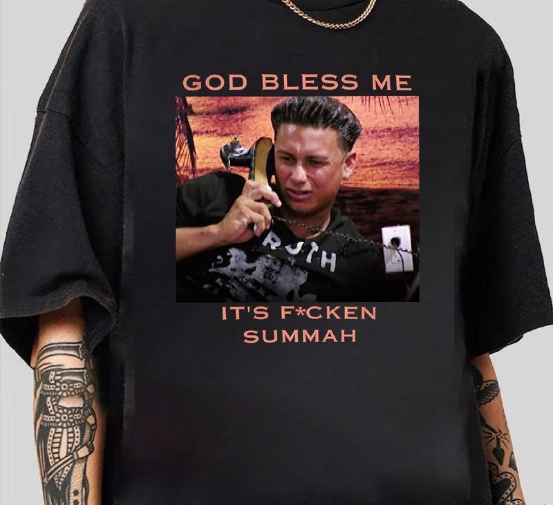 God Bless Me It's Fcken Summah T-Shirt Trendy Graphic T-Shirt with Street Style Hoodie, Sweatshirt | TeeBloomCo.com